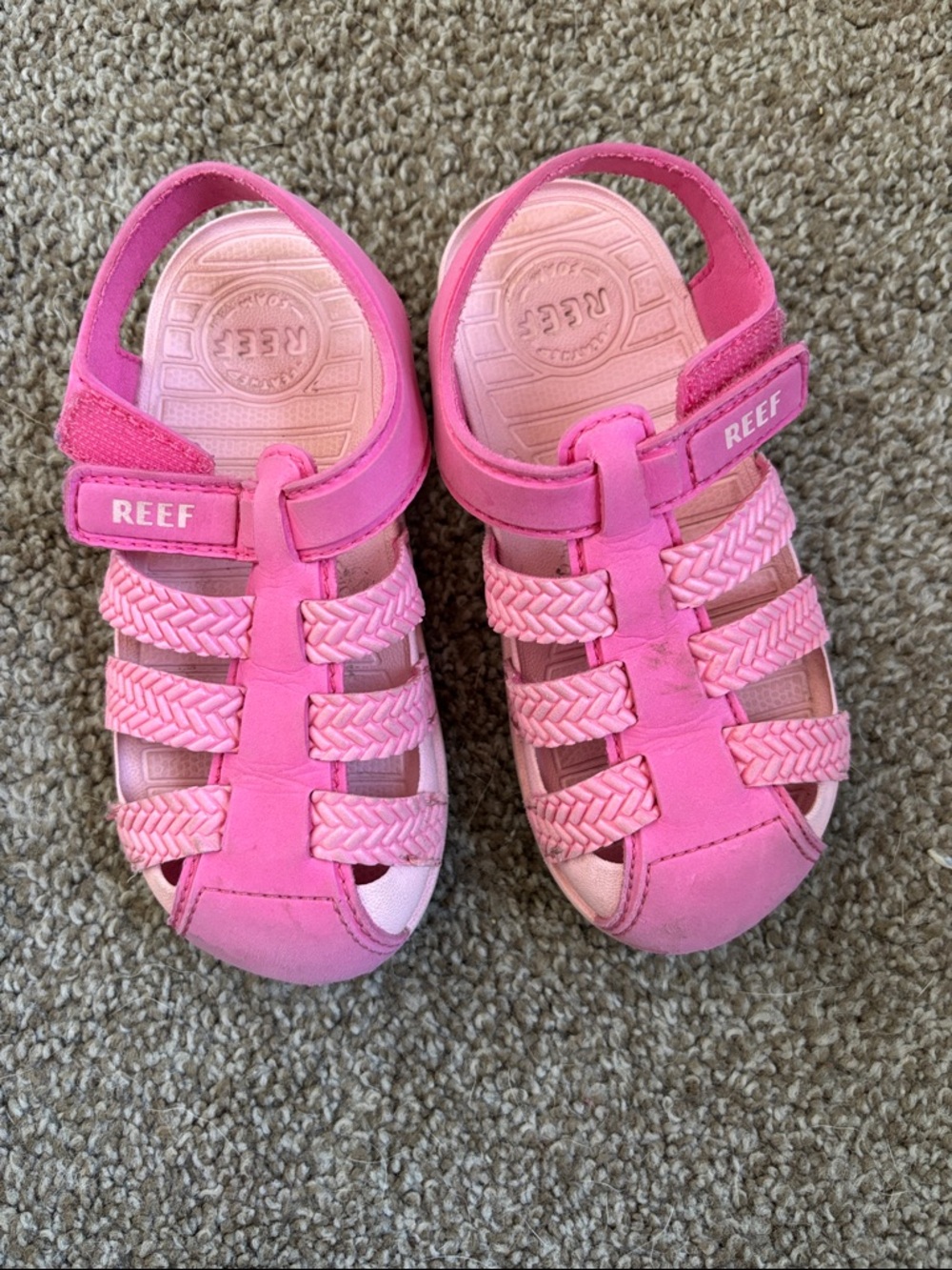 Reef Kids Pink Braided-Strap Closed-Toe Sandals